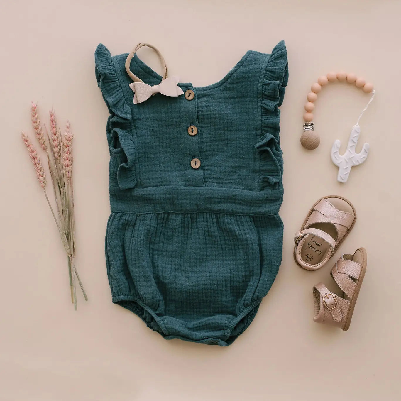 PEACOCK COTTON ROMPER