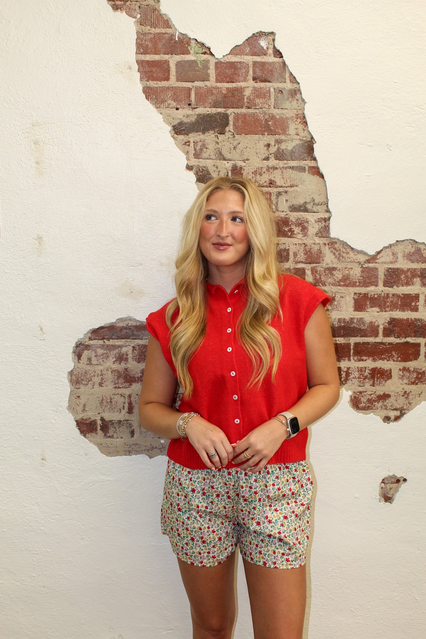 PIPER VEST CARDIGAN | TOMATO RED