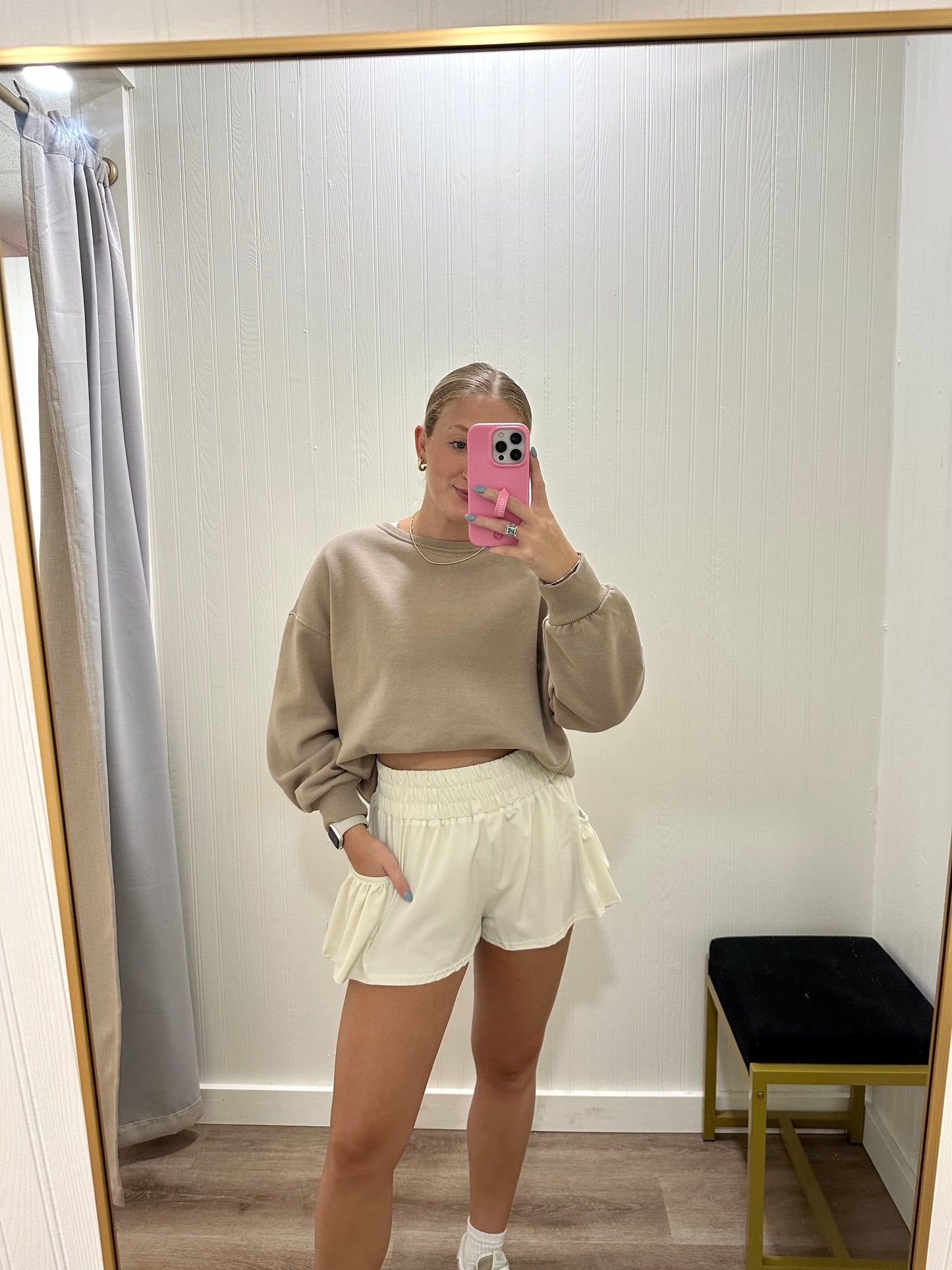 TAUPE OVERSIZED CREWNECK