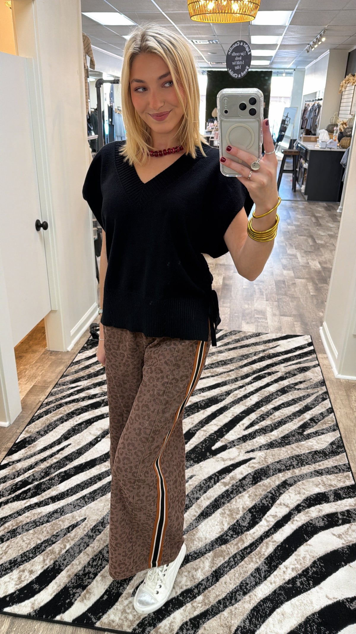 Vintage Leopard Wide Leg Pants