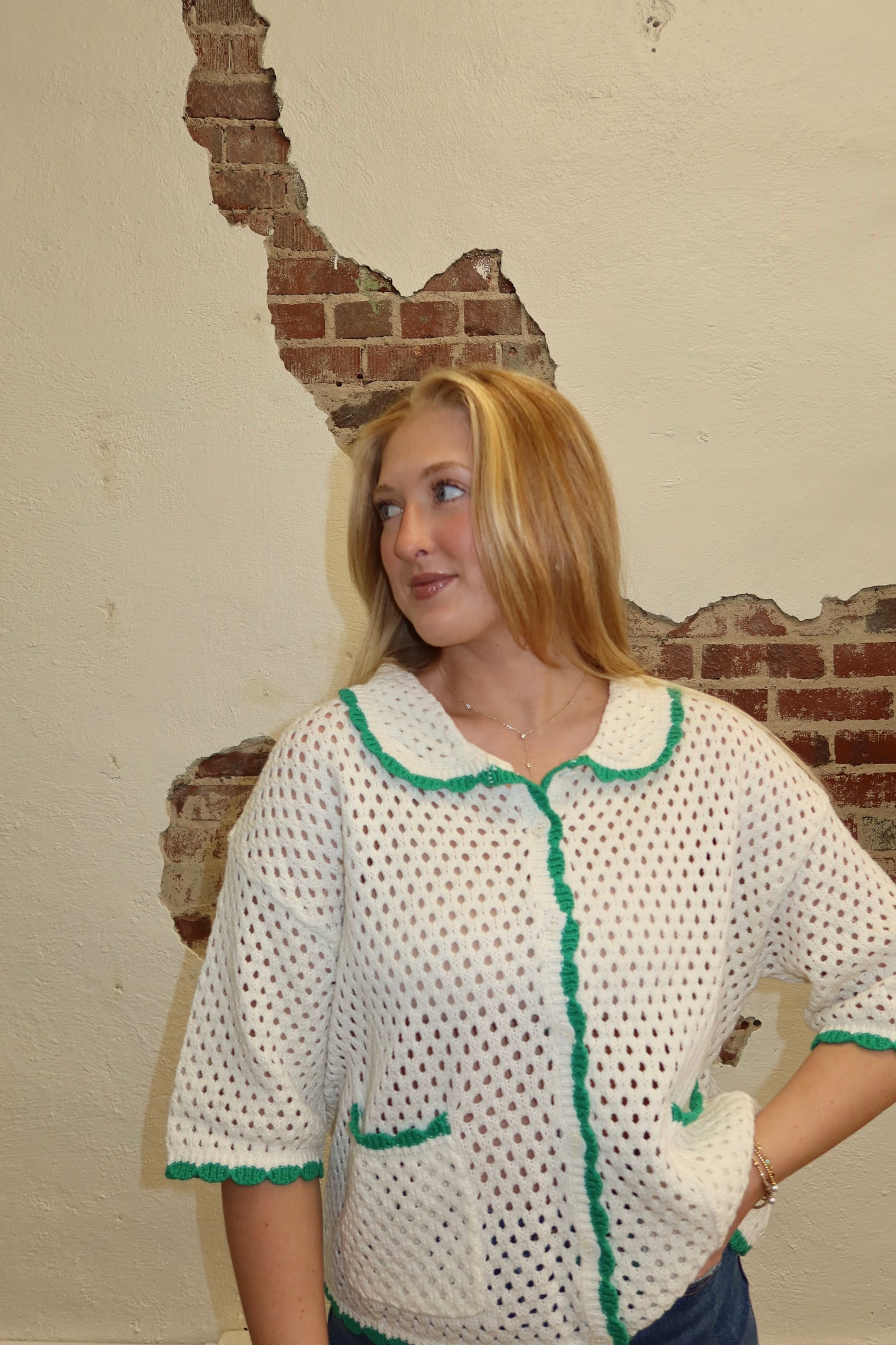 WILLOW GREEN CROCHET TOP