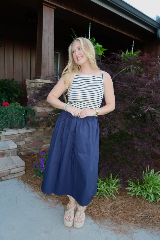 THE POPLIN COMBO DRESS