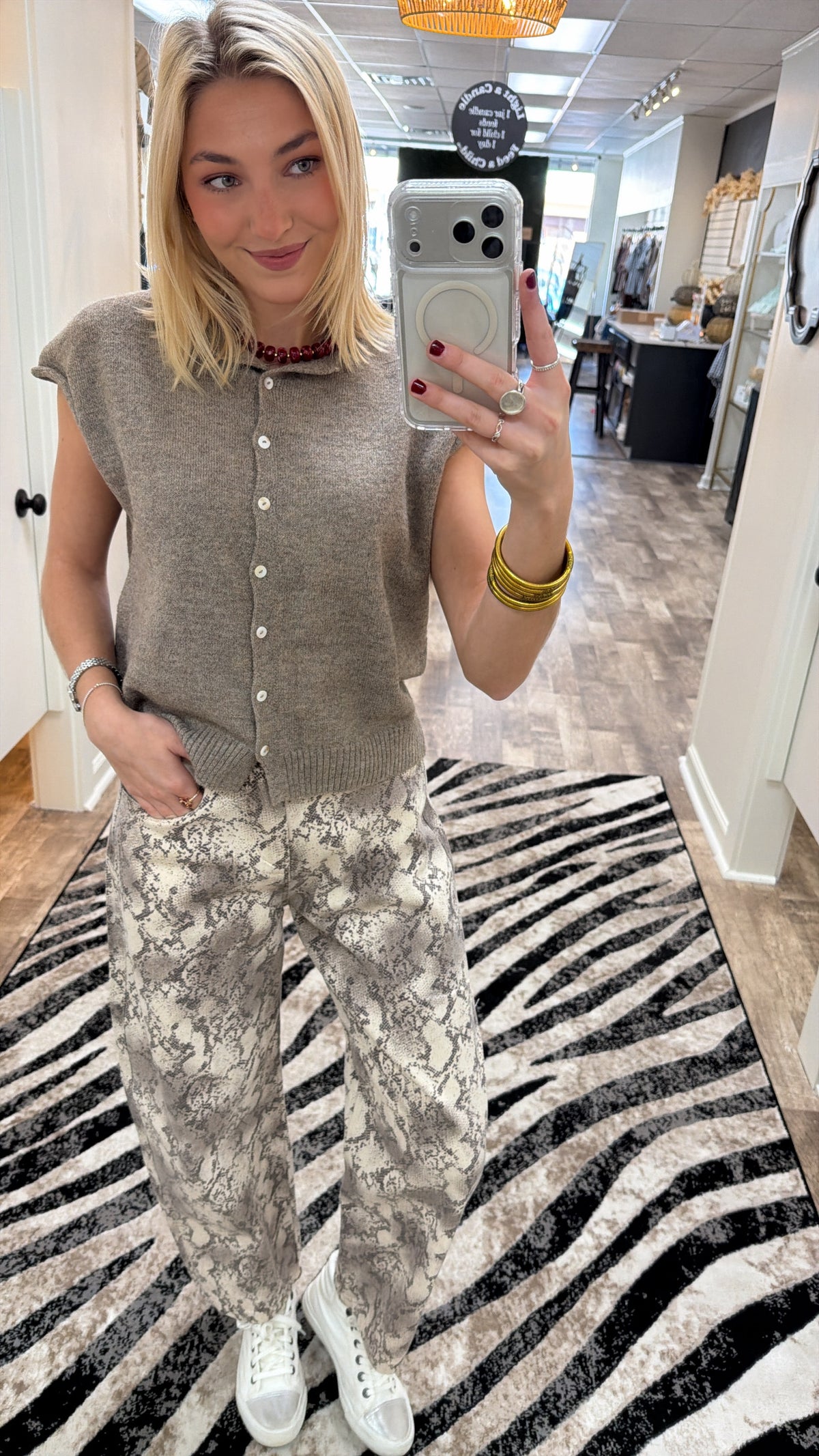 Vintage Snakeskin Barrel Jean