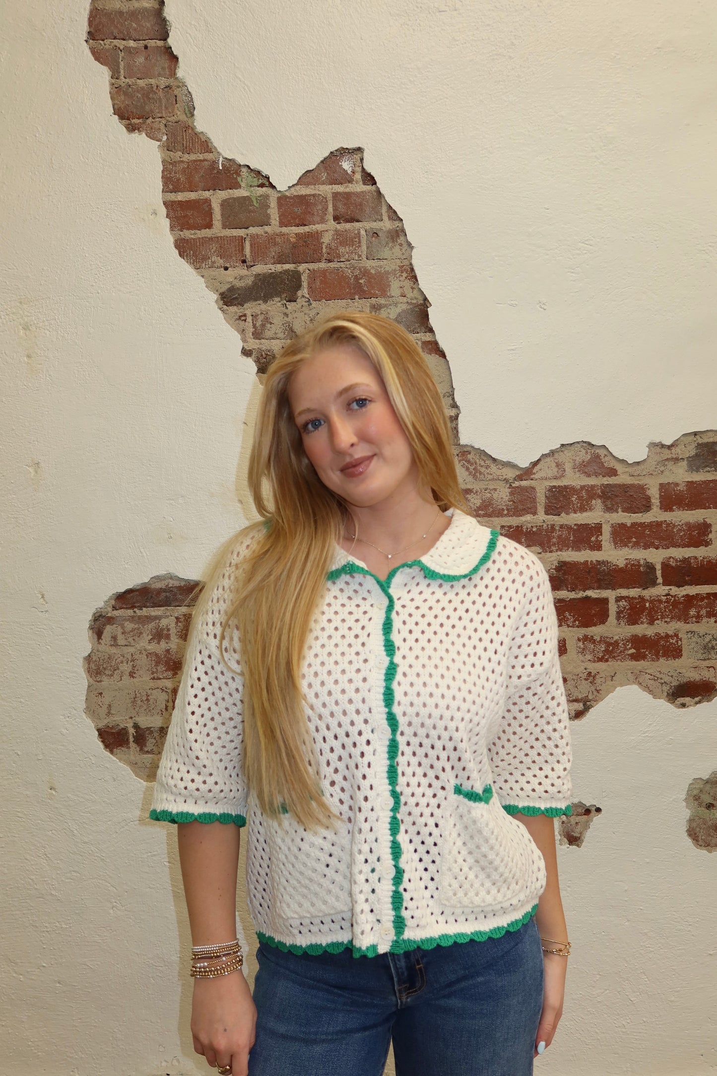 WILLOW GREEN CROCHET TOP