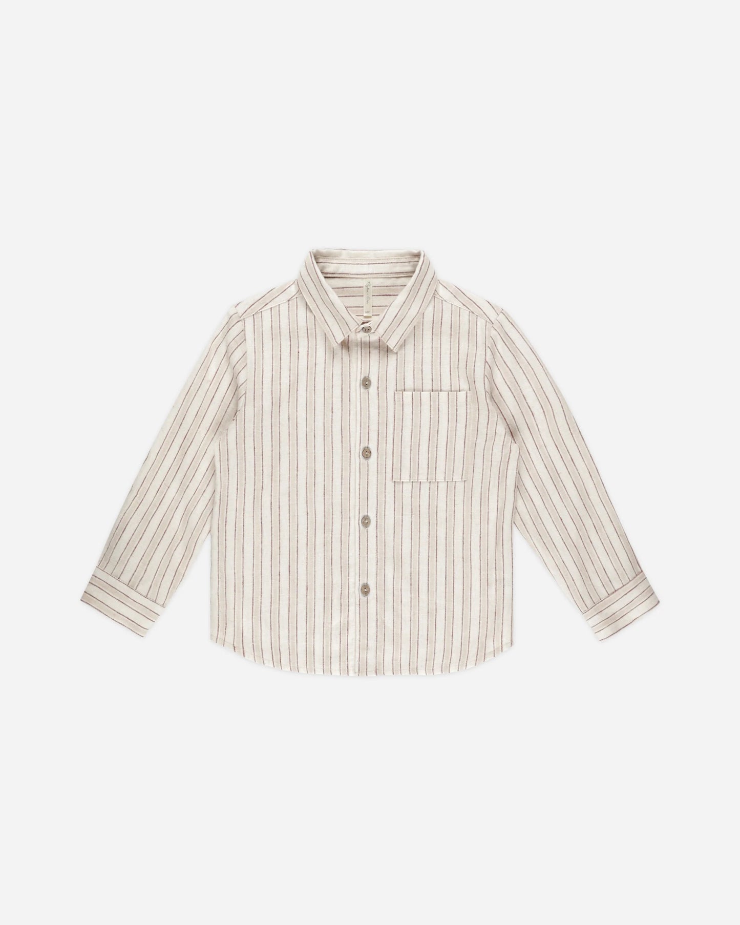 COLLARED LONG SLEEVE SHIRT || STONE STRIPE