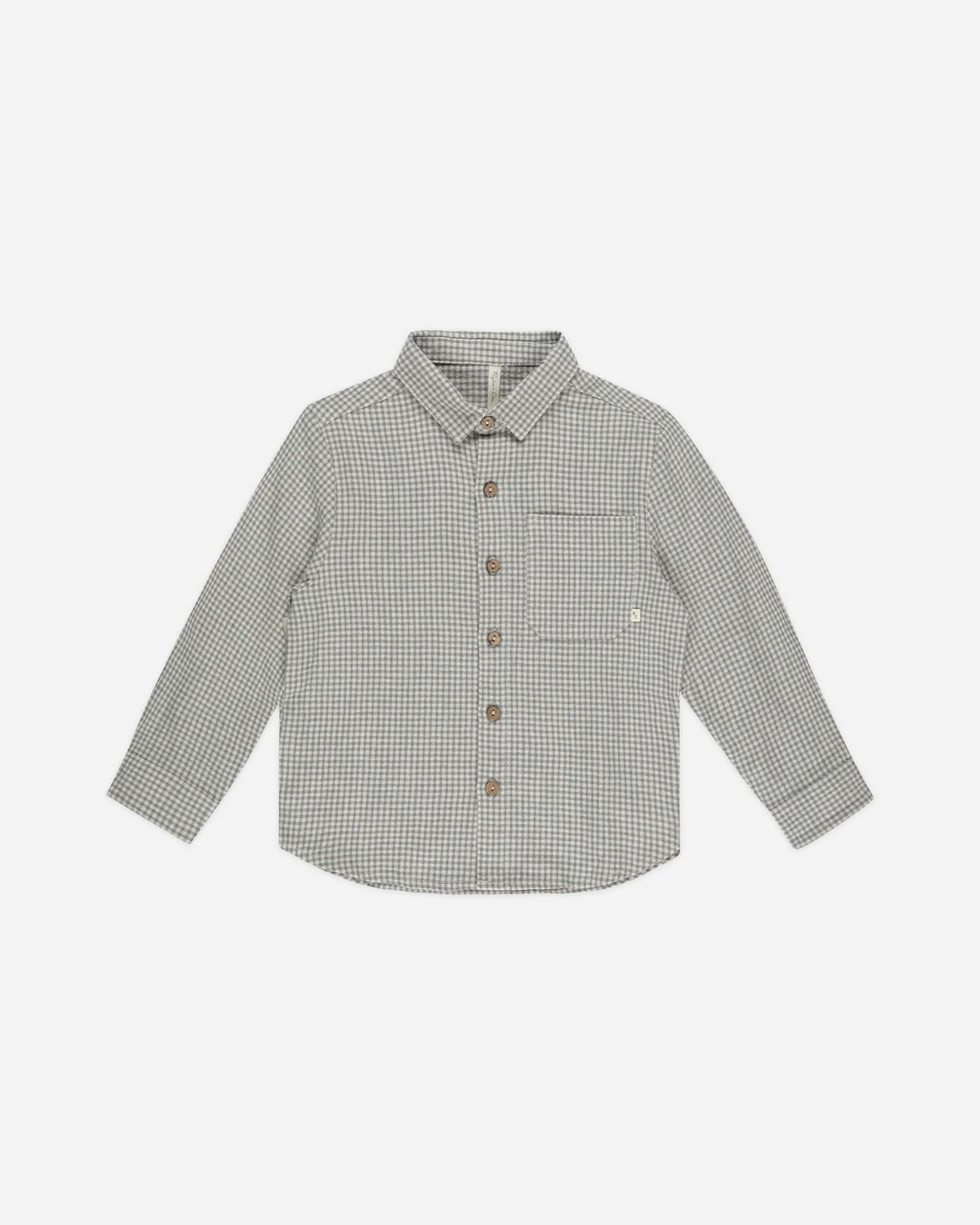 COLLARED LONG SLEEVE SHIRT || FOREST GINGHAM