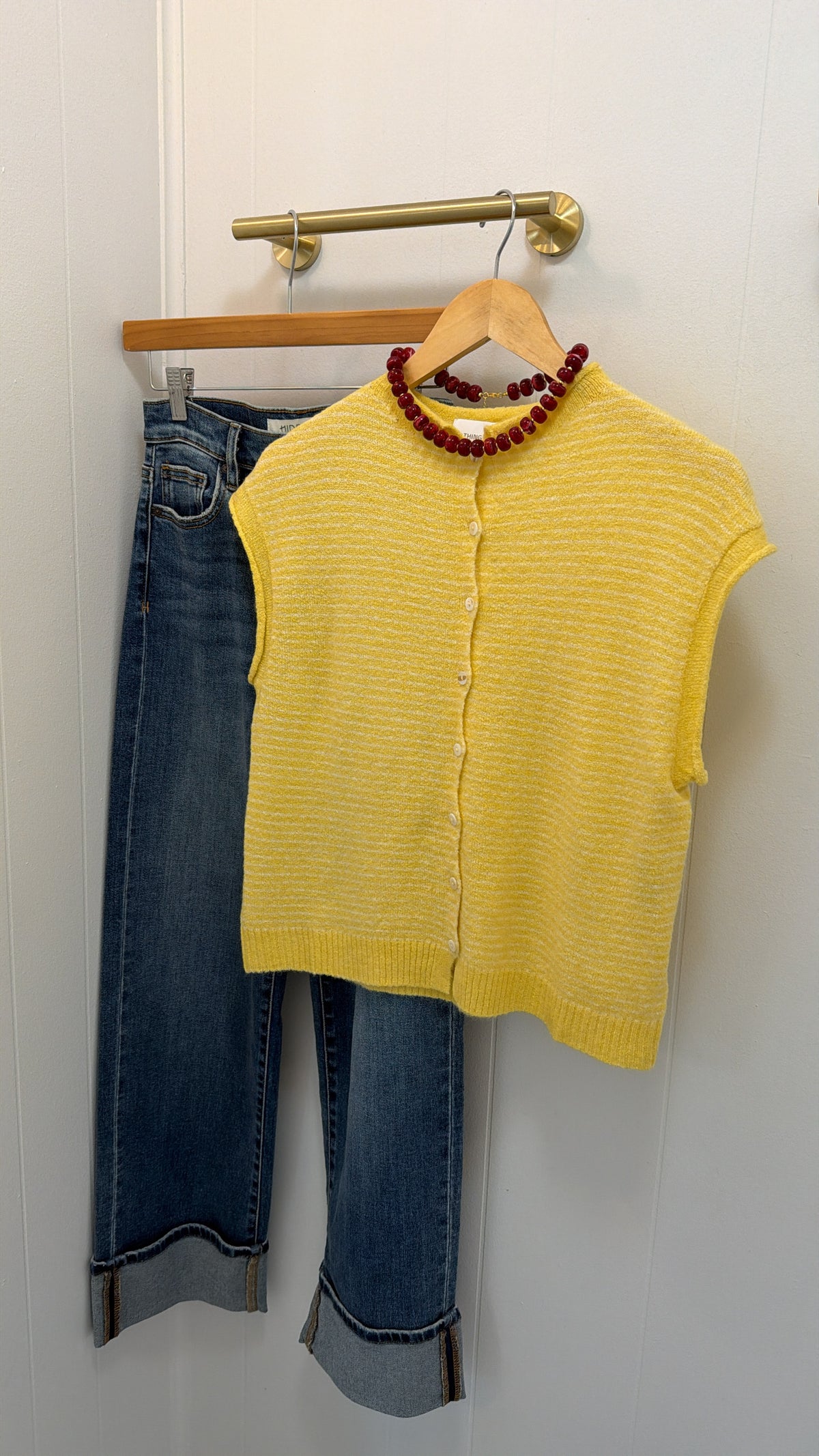 Piper Striped Vest Cardigan | Butter