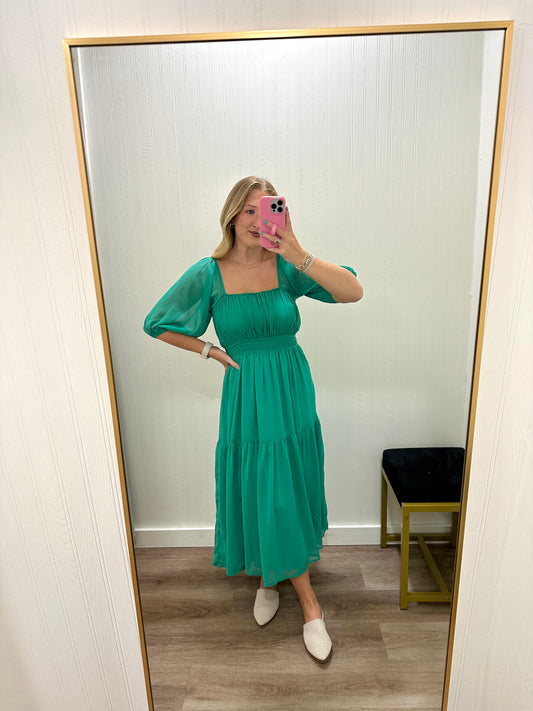 GOING GREEN MIDI DRESS