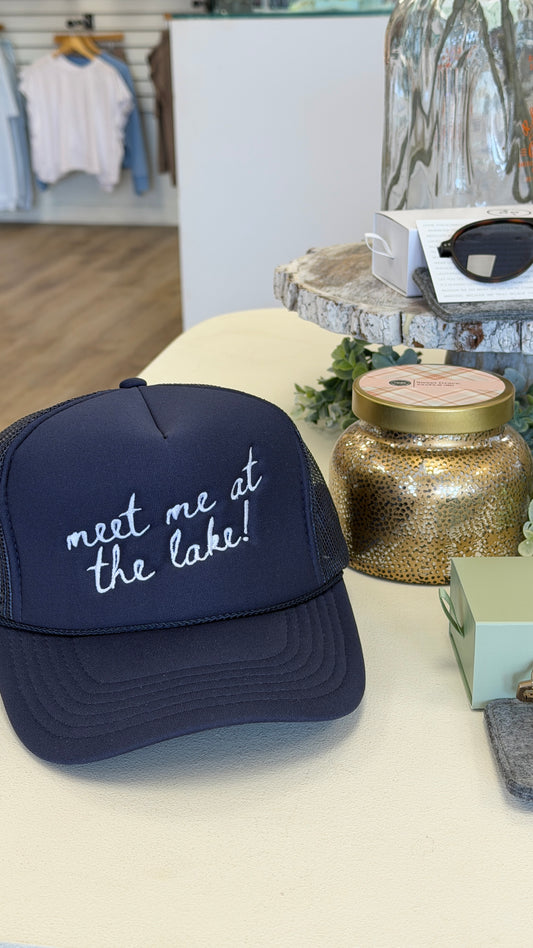 MEET ME AT LAKE TRUCKER HAT