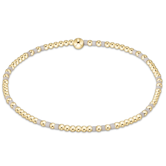 HOPE JOY PATTERN 2MM BEAD BRACELET- WHITE