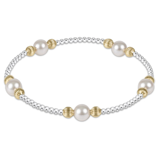 PURPOSE PEARL 6MM DIGNITY MIXED METAL BRACELET
