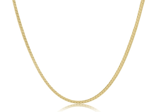 15” CHOKER HERRINGBONE CHAIN- GOLD