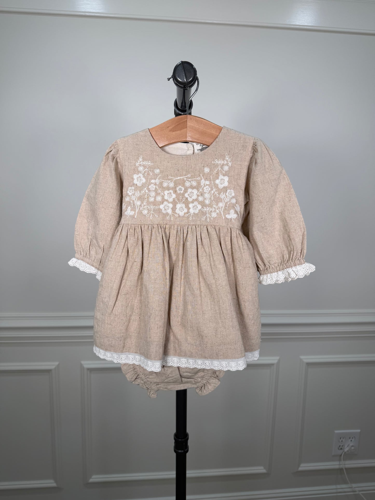 Lydia Linen Dress & Bloomer Set