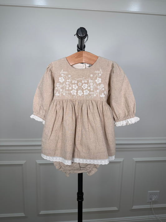 Lydia Linen Dress & Bloomer Set