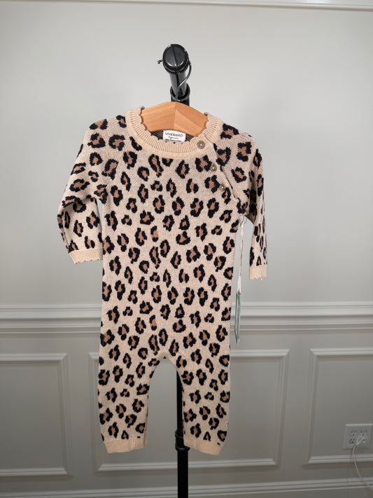 Leopard Jacquard Knit Jumpsuit