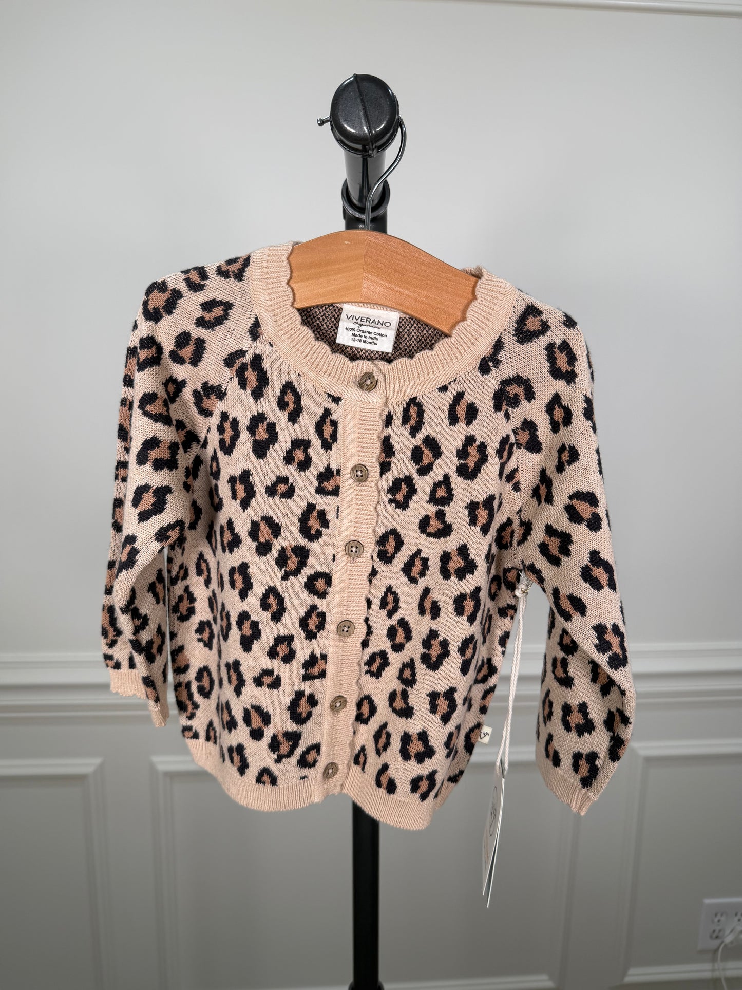 Leopard Jacquard Knit Cardigan