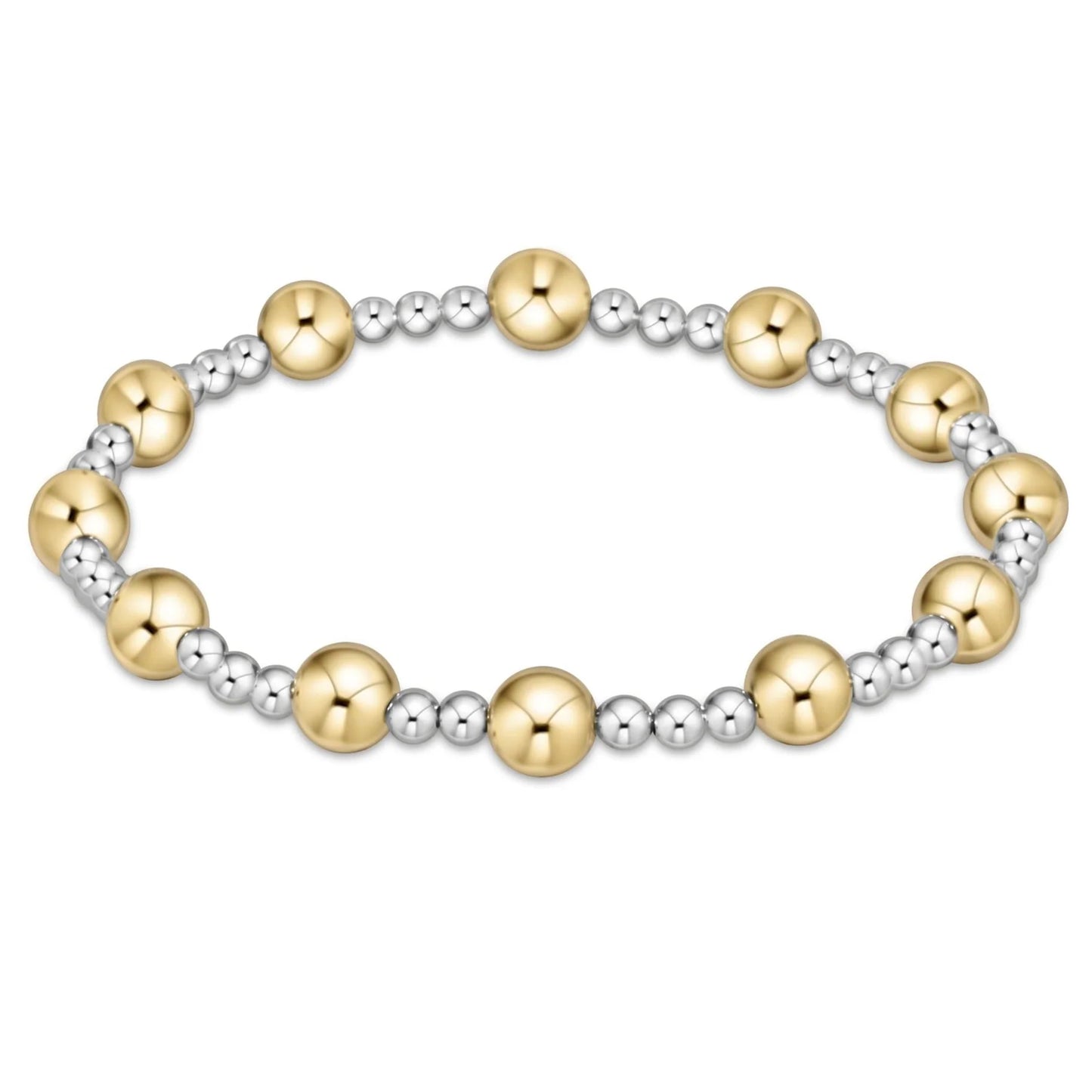 SINCERITY PATTERN 6MM BEAD BRACELET- MIXED METAL