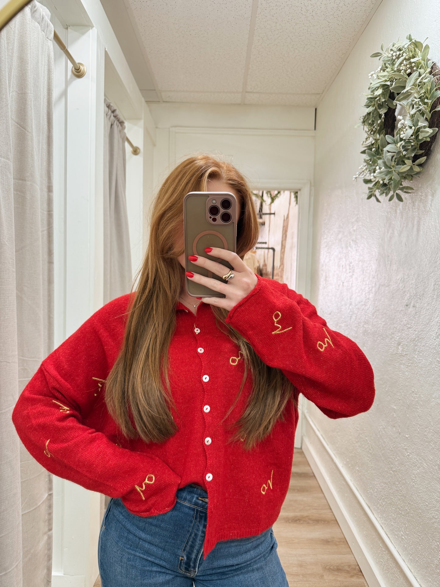 PIPER CARDIGAN | HOLIDAY RED