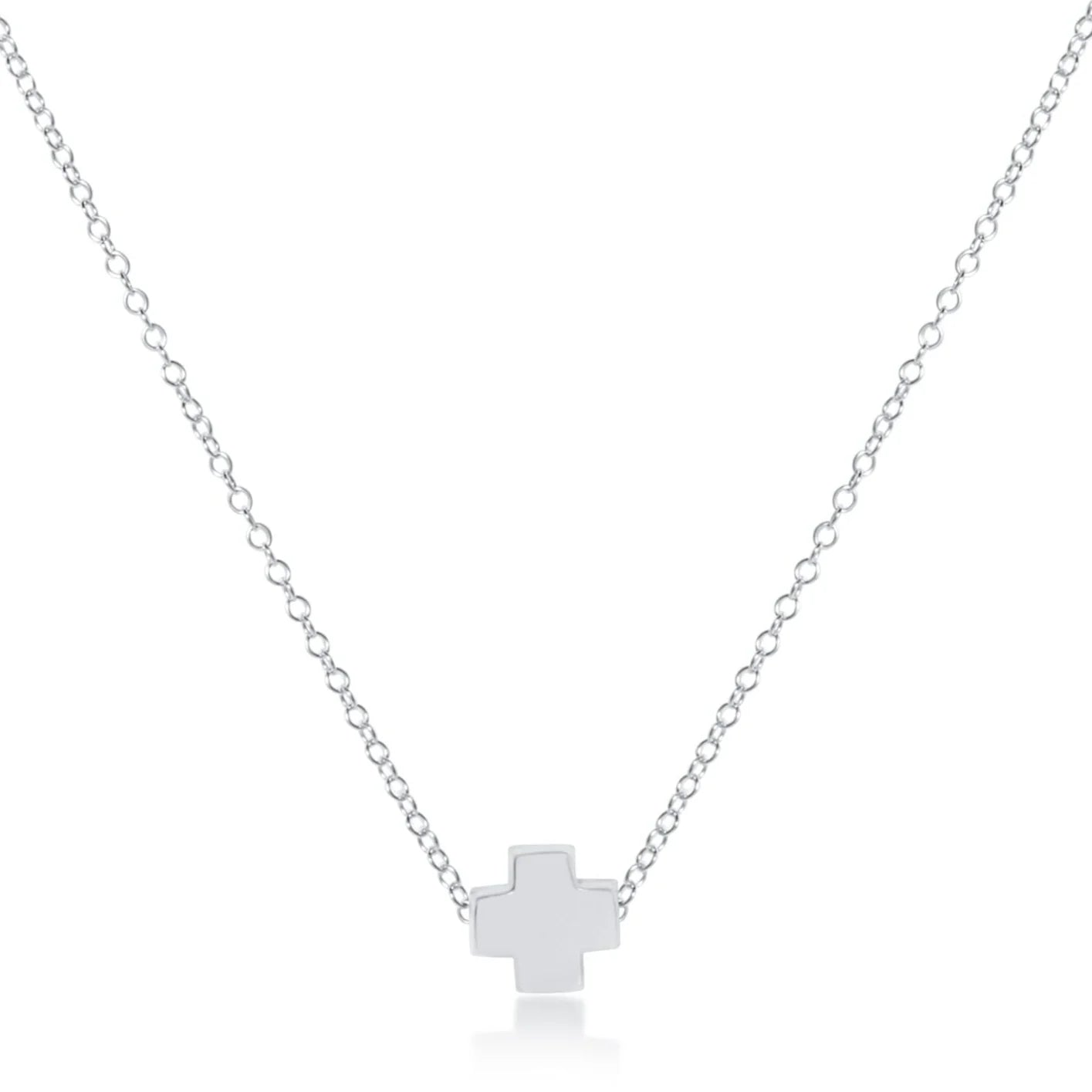 16” STERLING SIGNATURE CROSS NECKLACE- STERLING