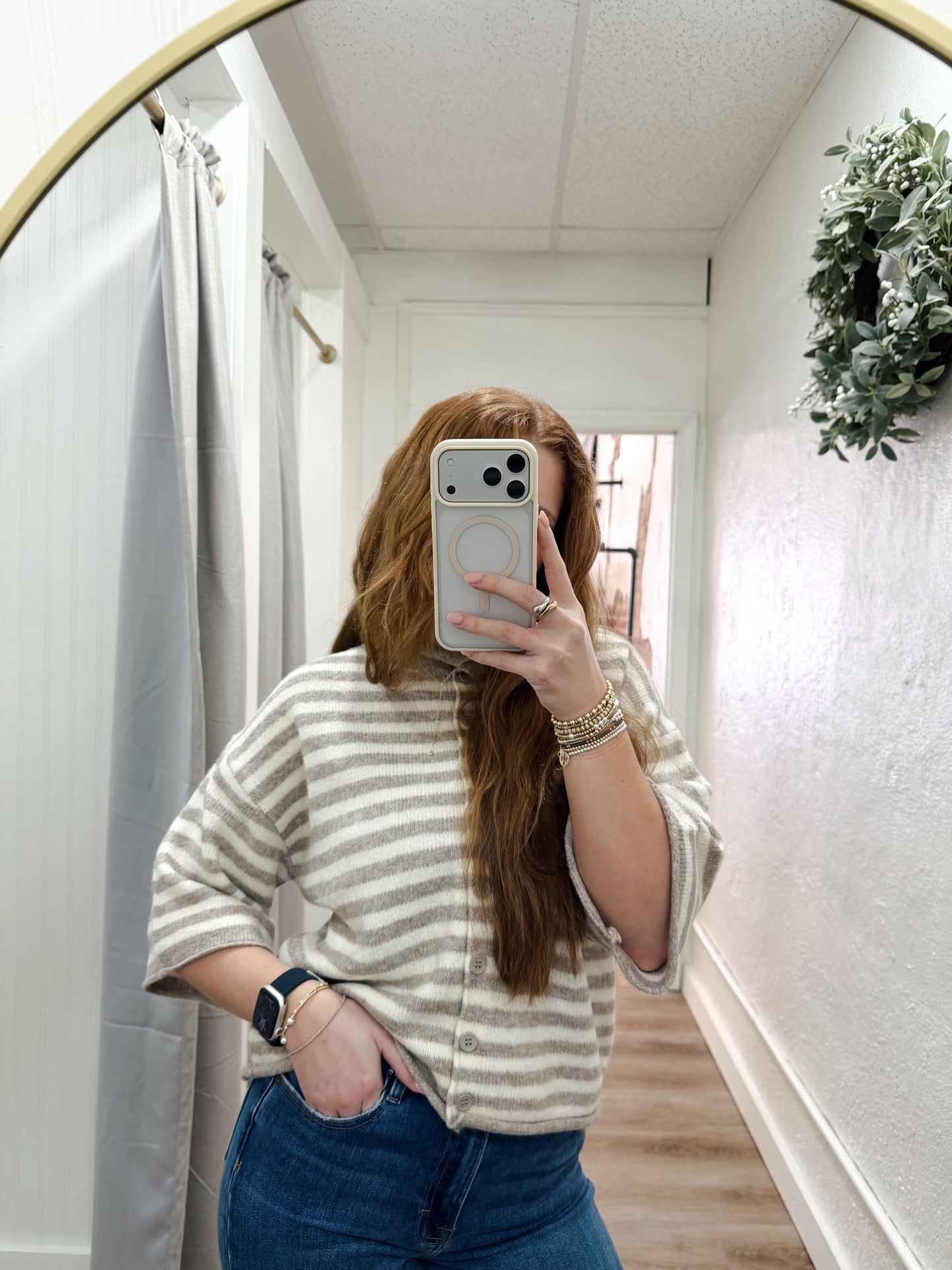 SUNDAY BRUNCH STRIPED CARDIGAN