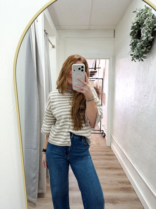 SUNDAY BRUNCH STRIPED CARDIGAN