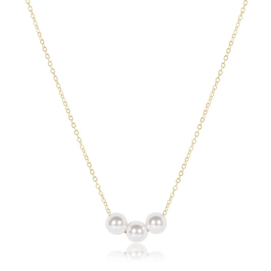 16” JOY 6MM GOLD NECKLACE- PEARL