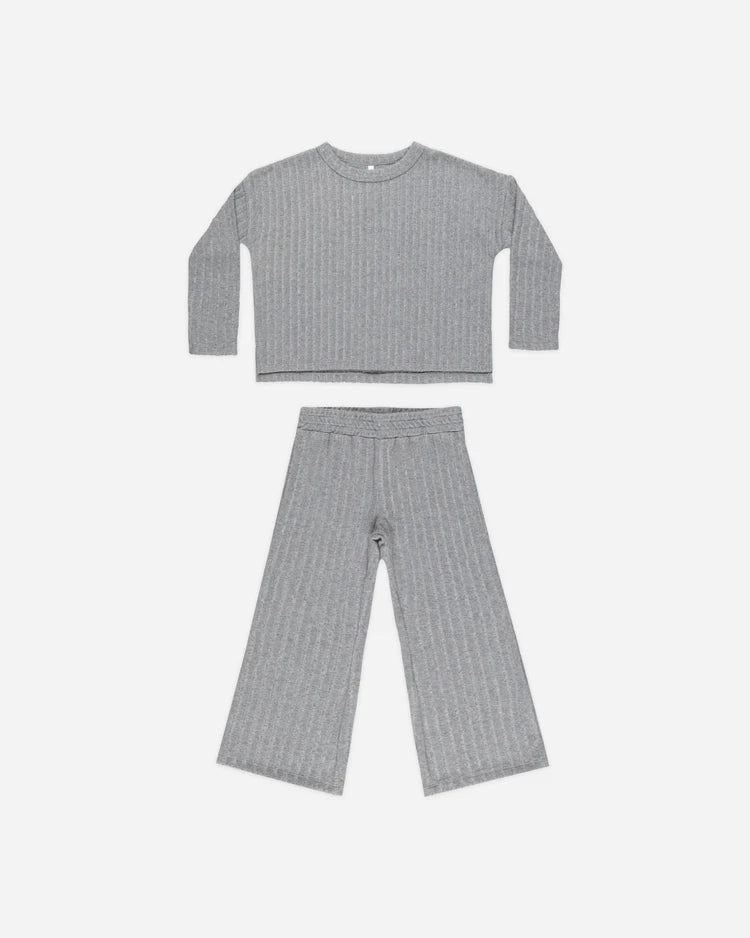 COZY RIB KNIT SET || DUSTY BLUE