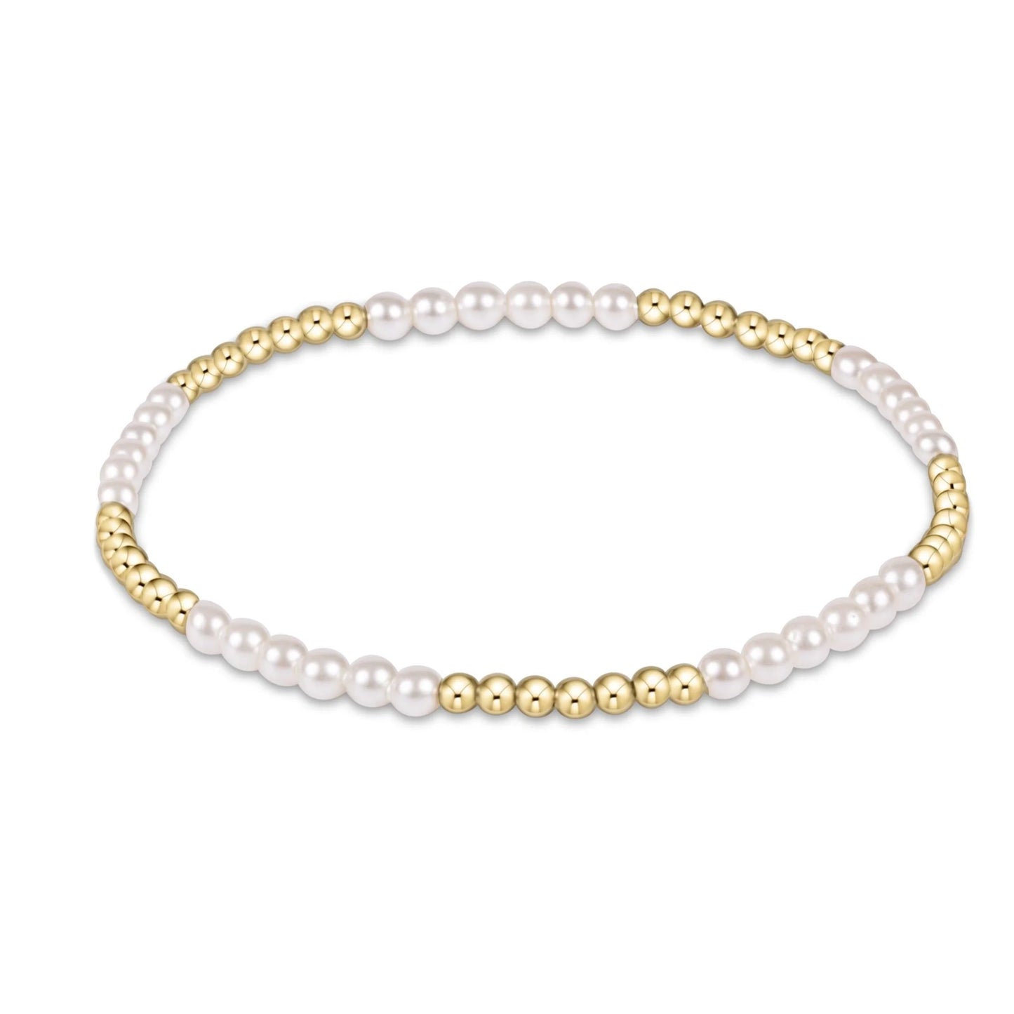 CLASSIC BLISSFUL PATTERN 2.5M BEAD BRACELET- 3MM PEARL