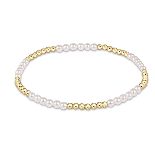 CLASSIC BLISSFUL PATTERN 2.5M BEAD BRACELET- 3MM PEARL