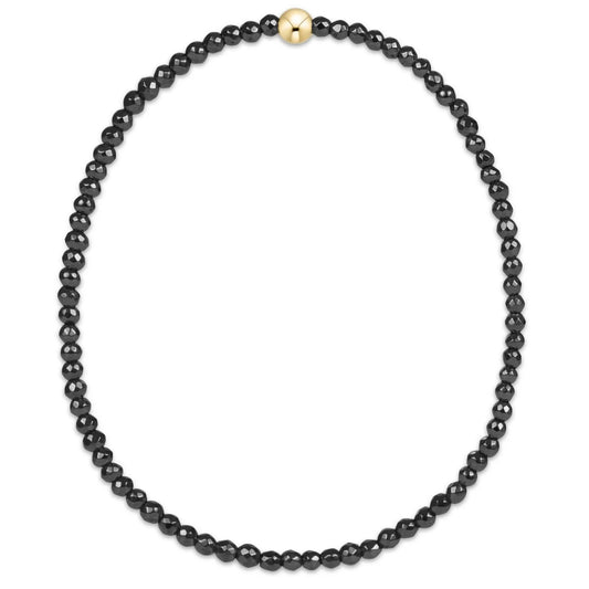FACETED HEMATITE 2MM BEAD BRACELET