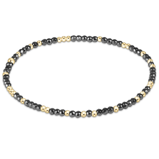 HOPE UNWRITTEN FACETED HEMATITE 2MM BEAD BRACELET