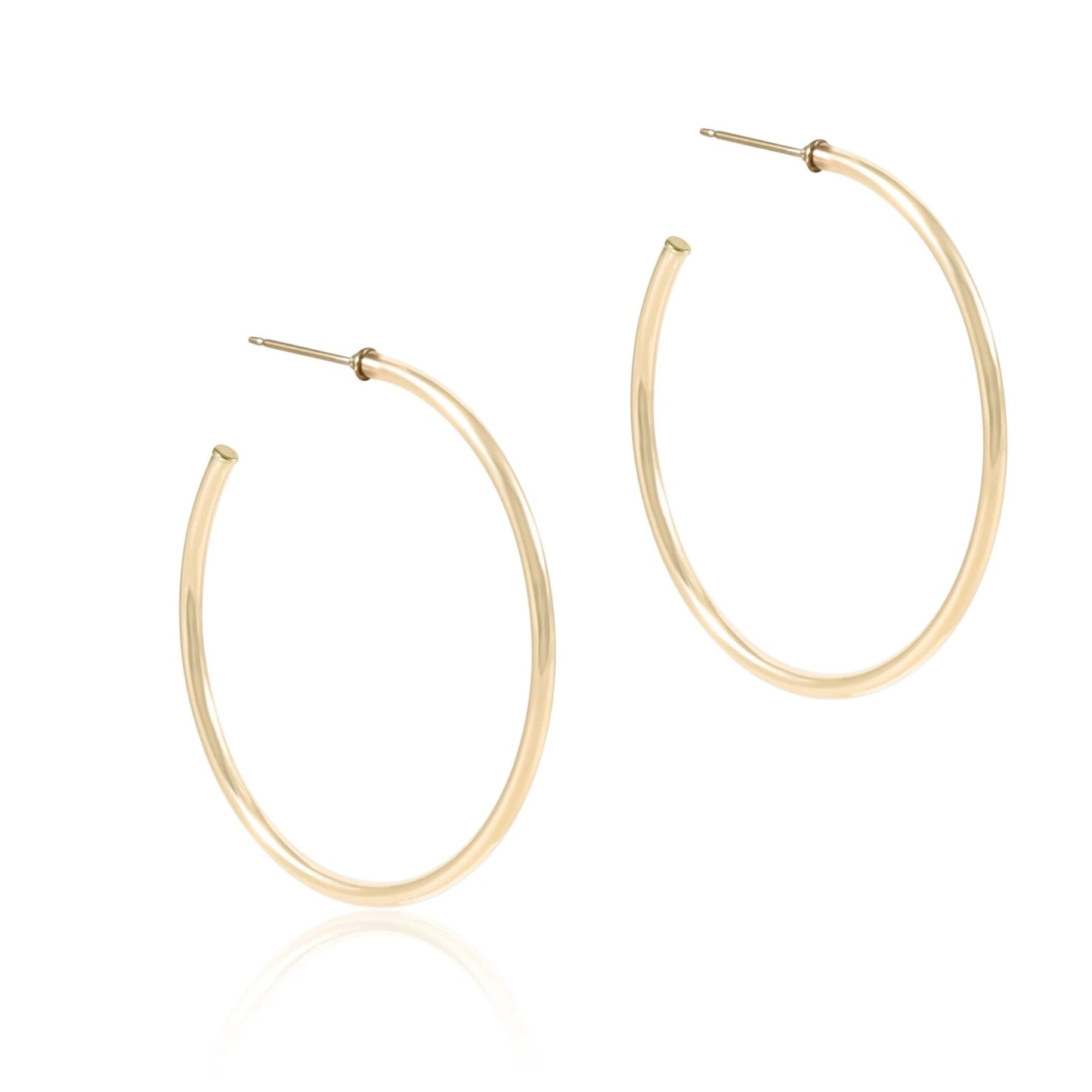 ROUND GOLD POST HOOP- 2MM SMOOTH