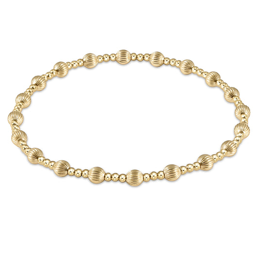 DIGNITY SINCERITY PATTERN 4MM BEAD BRACELET- GOLD