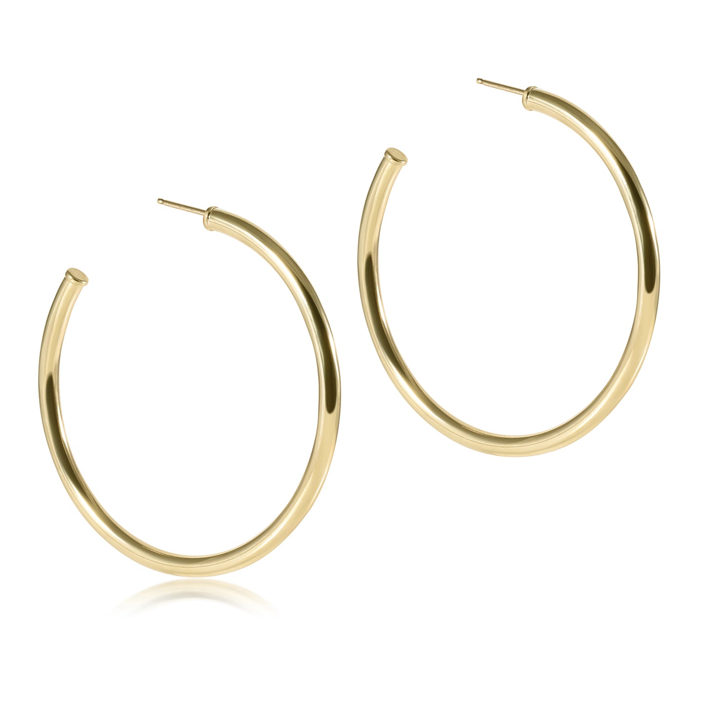 ROUND GOLD POST HOOP-3MM SMOOTH